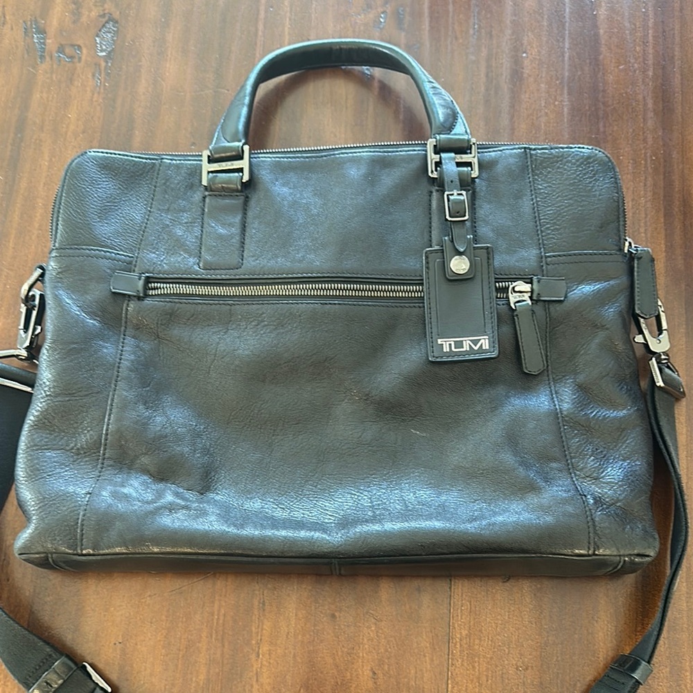 TUMI Black Leather Men's Bag